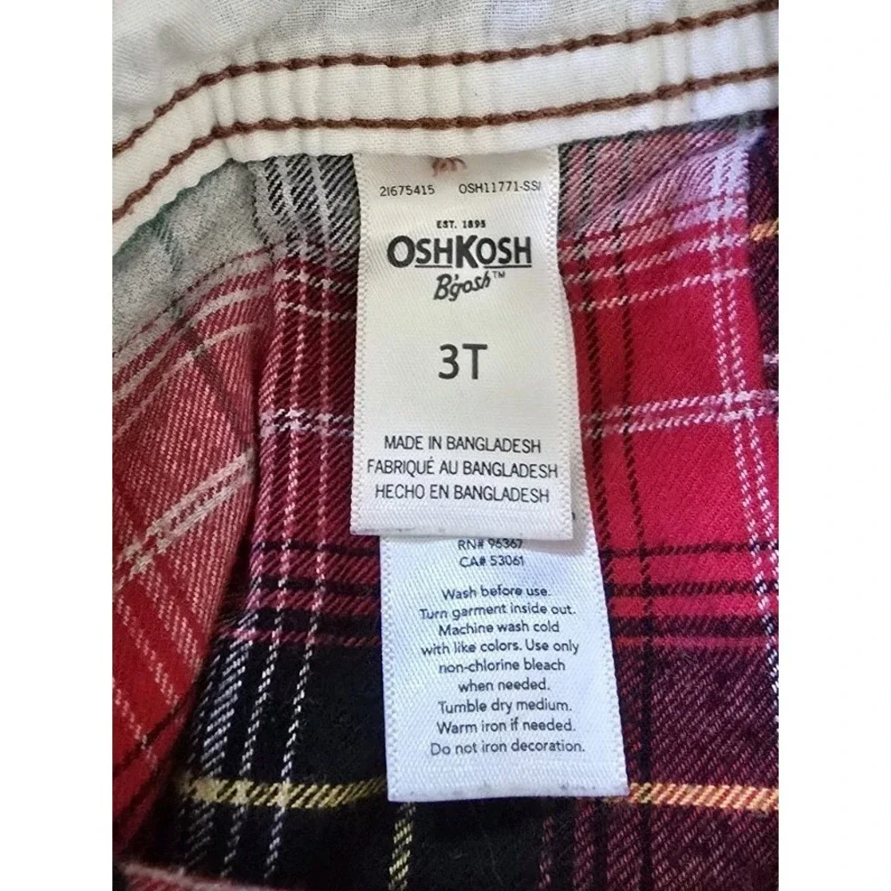 OshKosh B'gosh Overalls Vestback Flannel Lined Corduroy Size 3T Brown